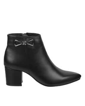 Pointed-Toe Mid-Calf Length Heeled Boots-image-34