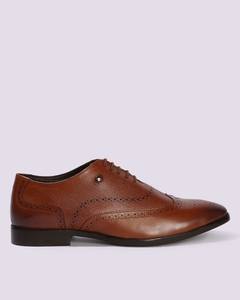 Men Leather Lace-Up Brogue Shoes