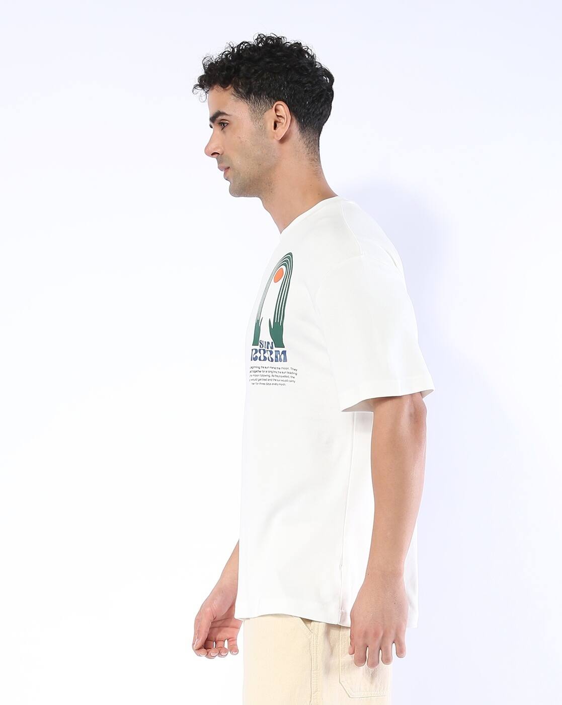 Buy Off White Tshirts for Men by Altheory by AZORTE Online | Ajio.com