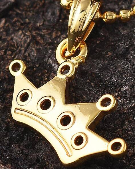 Gold Chain Gold Crown Pendant Necklace Gold-Plated Crown Pendant