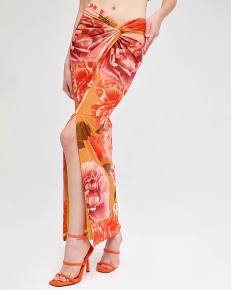 Buy Orange Skirts for Women by Cover Story Online - Main Image