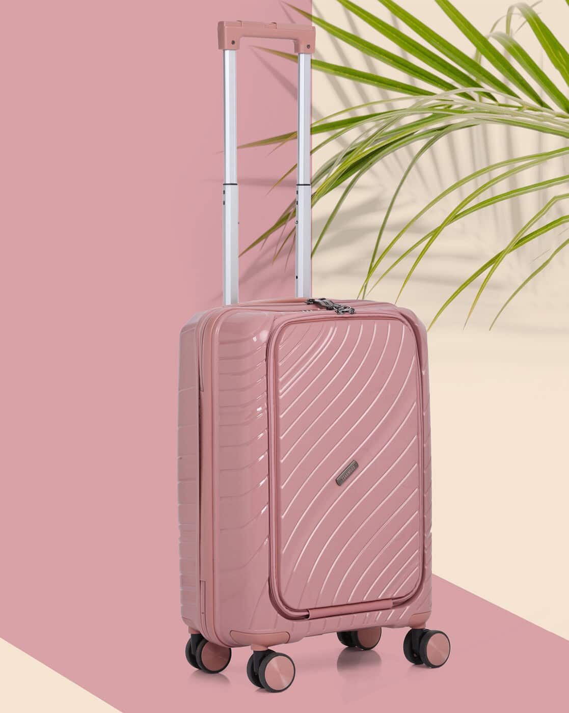 Striped Trolley Bag with Number Lock - Main Image