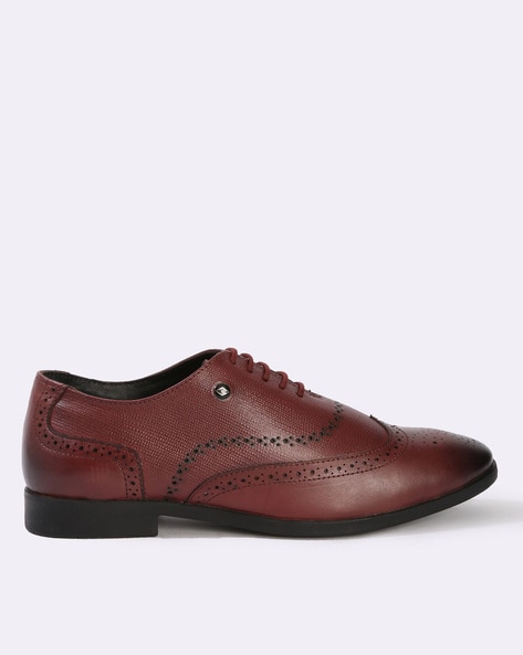 Men Leather Lace-Up Brogue Shoes