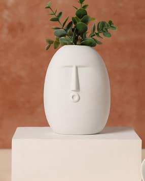 Abstract Face Pattern Ceramic Vase-image-47