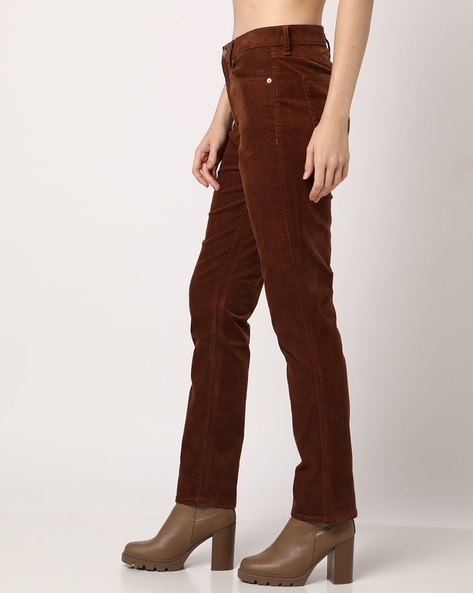 Brown cord jeggings best sale