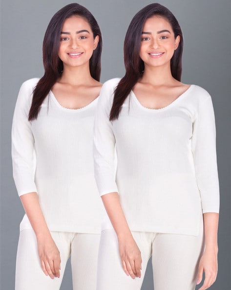 Buy White Thermal Wear for Women by DOLLAR ULTRA Online Ajio