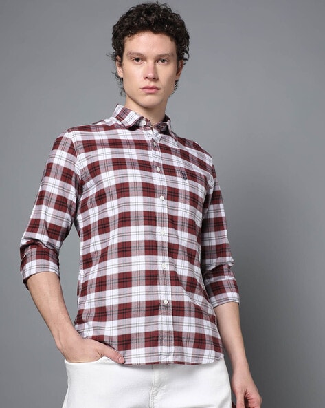 Men Checked Slim Fit Shirt