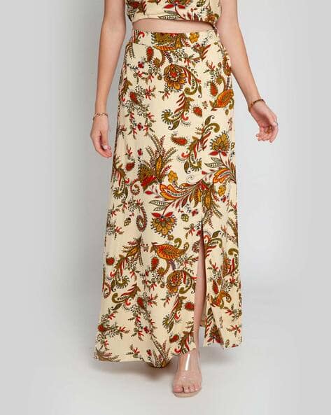 Zink London Floral Print Straight Skirt