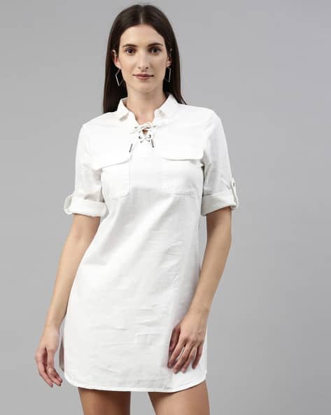 Shirt Dress with Flap Pockets