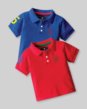 codez Boys Pack of 2 Typographic Print Polo T-Shirts-picture-28