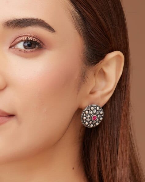 Women Silver-Plated Stud Earrings