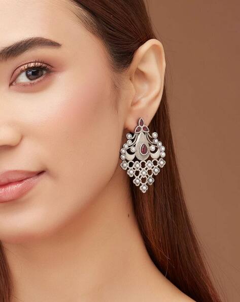 Women Silver-Plated Dangler Earrings