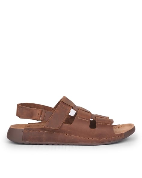 HUSH PUPPIES Men Multi-Strap Genuine Leather Sandals