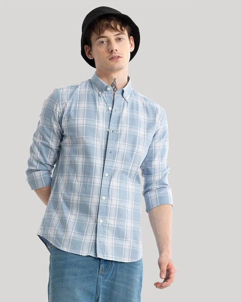 Men Checked Slim Fit Shirt