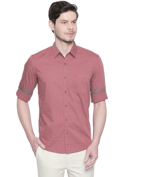 Basics Micro Print Slim Fit Shirt