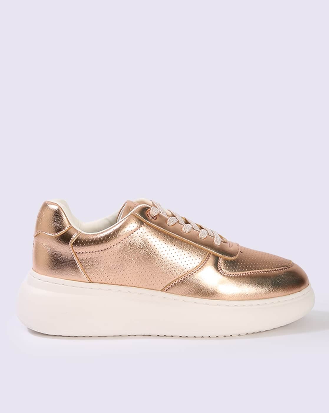 rose gold platform sneakers