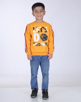 3pin Typographic Print Crew-Neck Sweatshirt-picture-42