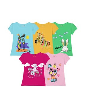 kuchipoo Pack of 5 Graphic Print T-Shirt-picture-19