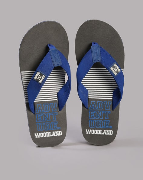 Men Striped Thong-Strap Flip-Flops