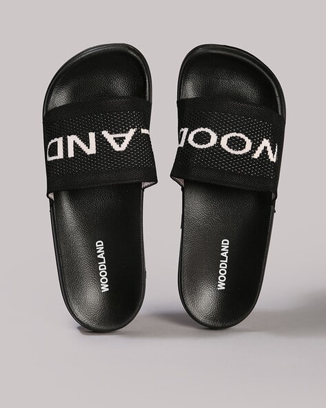 Men Knitted Logo Slides