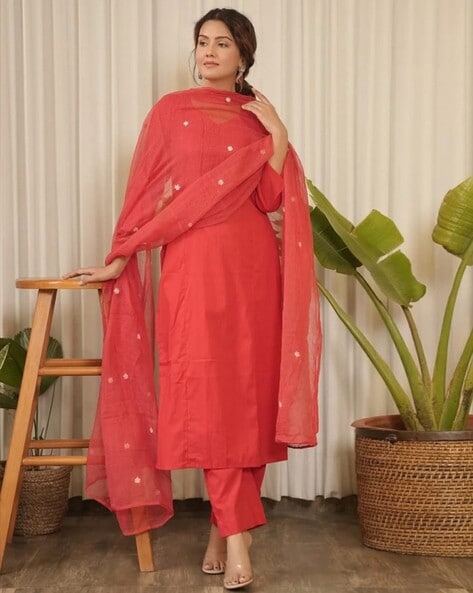 Embellished Straight Kurta Set Price in India