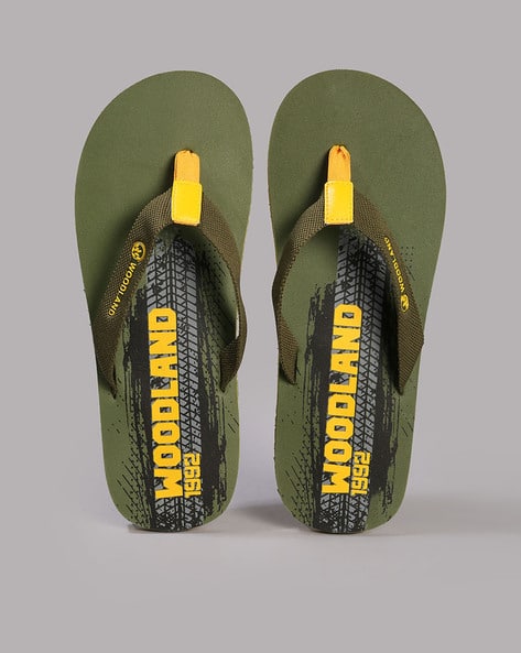 Buy Olive Green Flip Flop Slippers for Men by WOODLAND Online