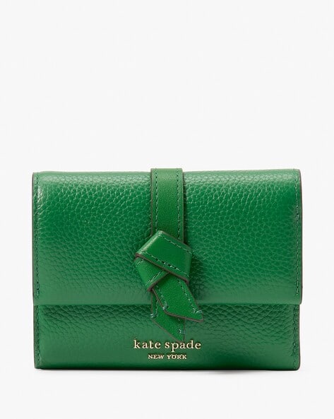 Buy KATE SPADE Knott Small Compact Leather Wallet | Green Color 