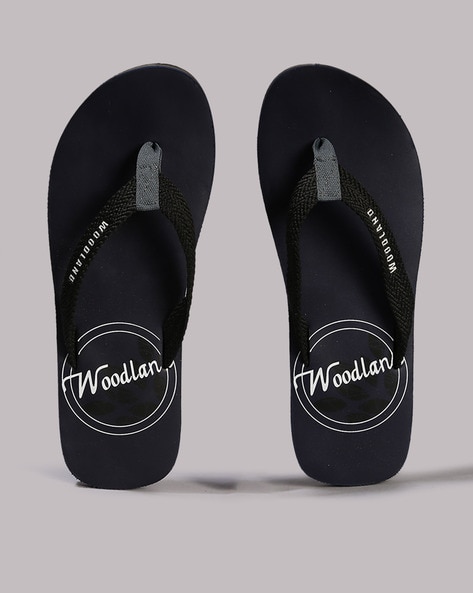 Woodland Men Printed Thong-Strap Flip-Flops