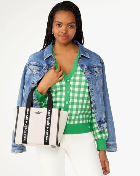 Buy KATE SPADE Kip Canvas Large Tote Bag | Off White Color