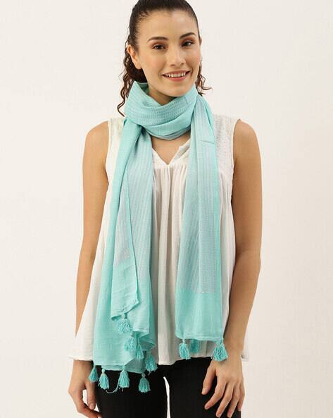 Buy Sea Green Stoles Scarves for Women by Ayesha Online