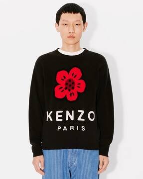 Buy KENZO Rws Boke Flower Wool Regular Fit Jumper | Black Color