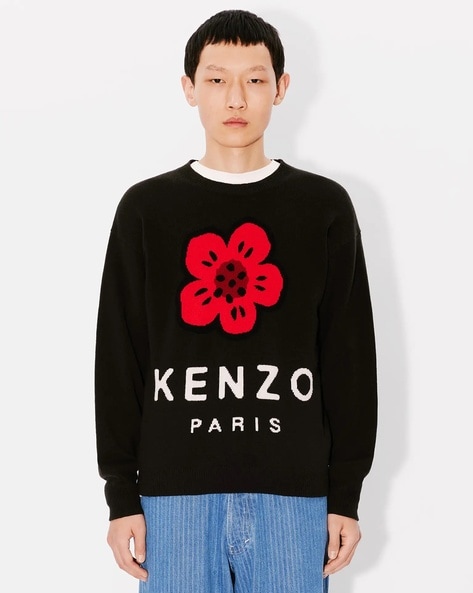 Buy KENZO Rws Boke Flower Wool Regular Fit Jumper Black Color Men AJIO LUXE