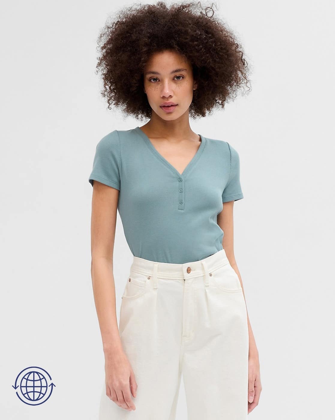 Ribbed V-Neck Top