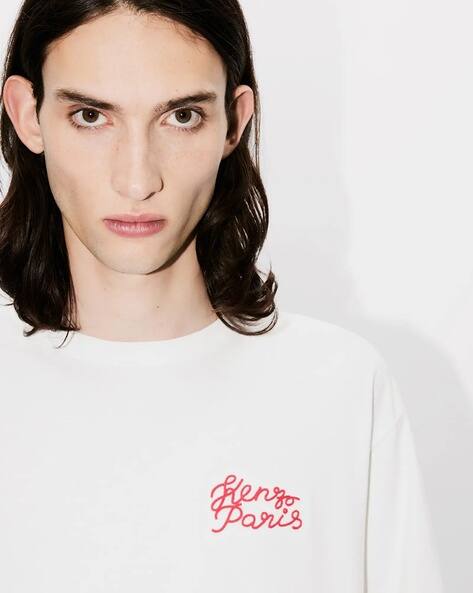 Buy KENZO Jungle Heart Cotton Oversized Fit T-Shirt | Off-White