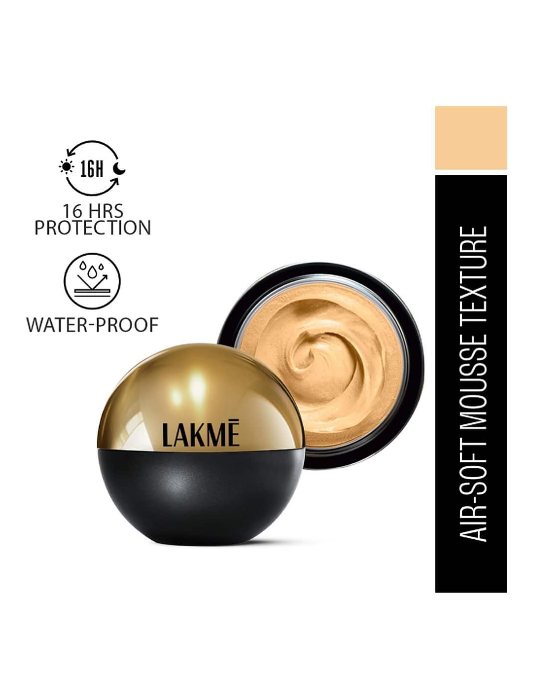 LAKME Xtraordin-airy Mattereal Mousse Foundation Matte Finish Has SPF8 - 04 Golden Light For Women (Multi, OS)
