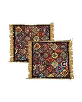 Set of 2 Printed Pooja Asan Mat 2' x 2'-image-1