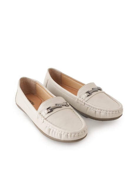Women Slip-On Loafers with Metal Accent