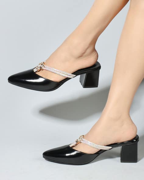 Buy Black Heeled Sandals for Women by AlwaysIconics Online