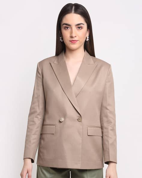 Buy Khaki Blazers Waistcoats for Women by Ennoble Online