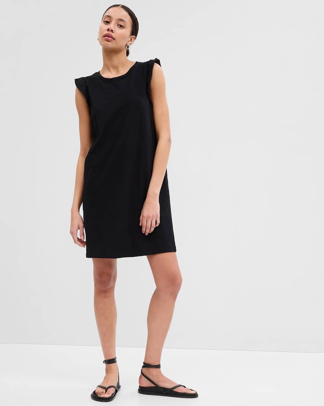 Mini Sheath Dress with Flutter Sleeves