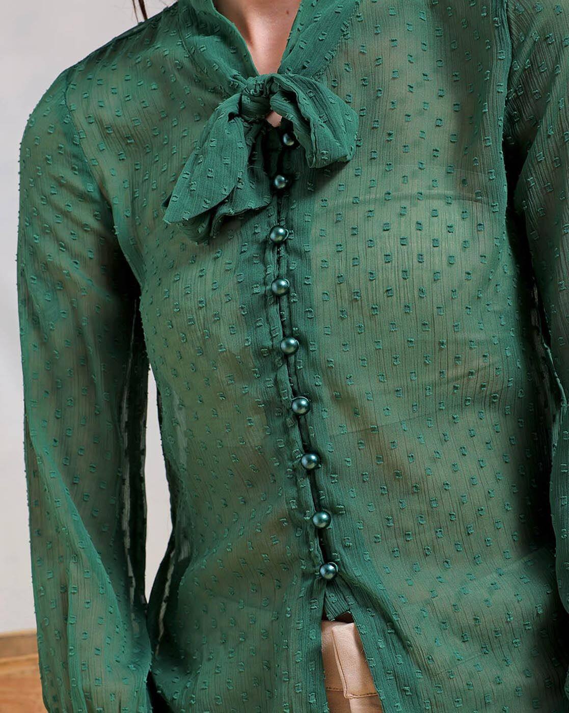 Women Sheer Relaxed Fit Top