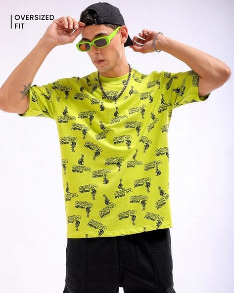 The Indian Garage Co Men Printed Boxy Fit Crew-Neck T-Shirt