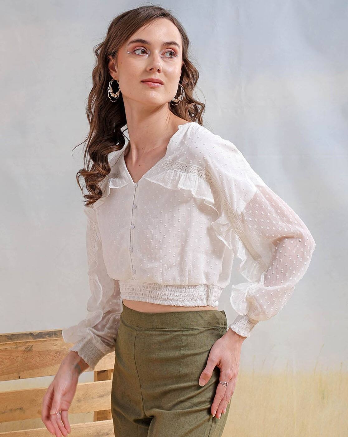 FREE WOMEN TOPS, WHITE, S