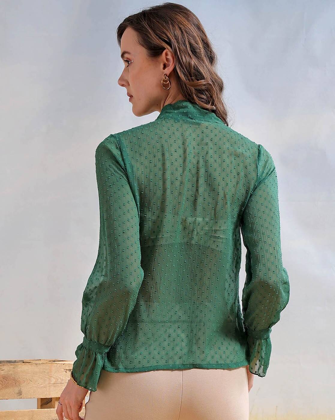 Women Sheer Relaxed Fit Top