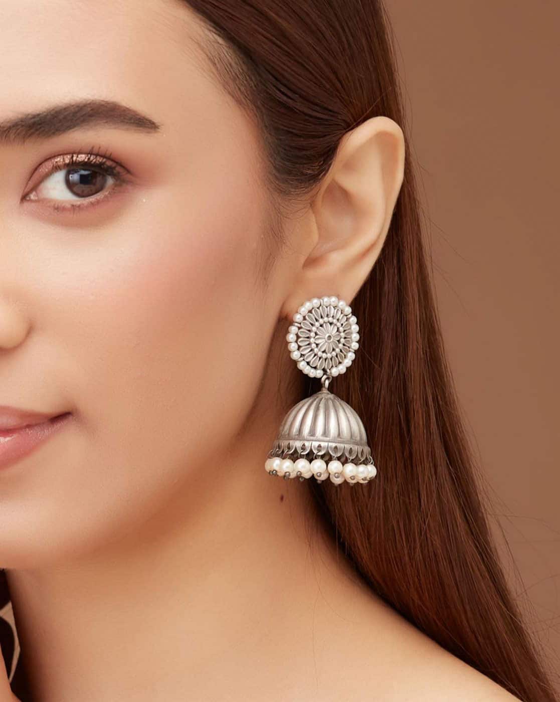 Buy Silver-toned Earrings for Women by Fabindia Online