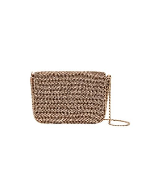 Women Fold Over Beaded Clutch Bag