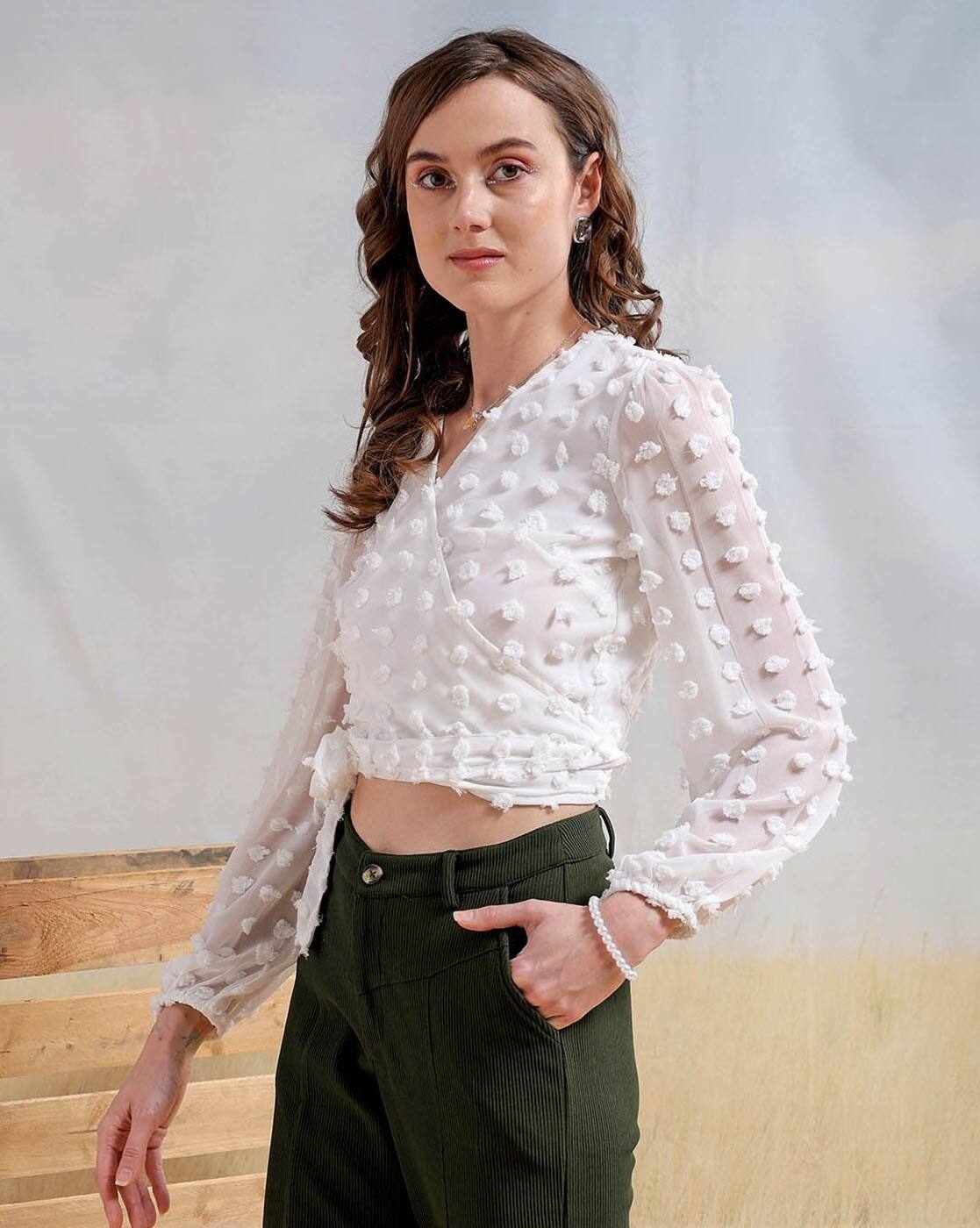 FREE WOMEN TOPS, WHITE, XS