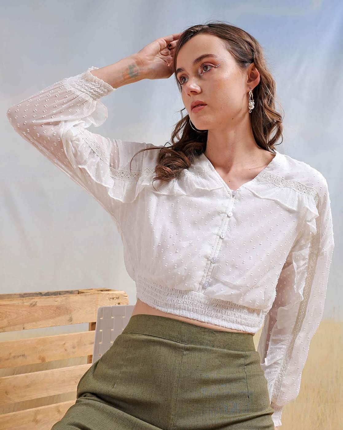 FREE WOMEN TOPS, WHITE, S