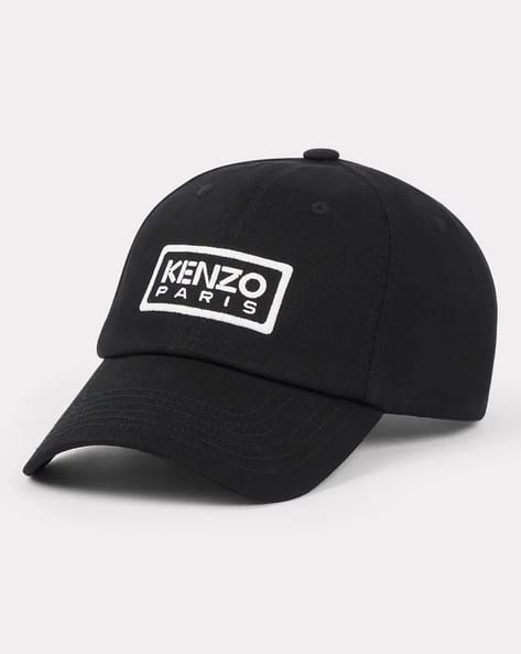 Buy KENZO Logo Applique Cotton Baseball Cap | Black Color
