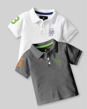 codez Pack of 2 Logo Print Regular Fit Polo T-Shirts-picture-38